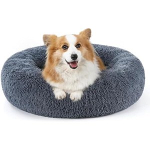rabbitgoo Calming Dog Bed for Small Medium, 30 inches Soft Donut Cuddler Cushion for Small Dogs, Dark Grey - 1 of 1