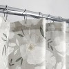 Allure Home Creations Monotone Floral Shower Curtain Gray - 2 of 4