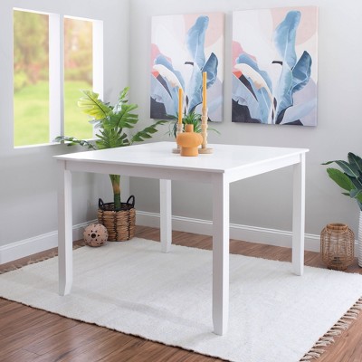 Shelby White Solid Wood Square Counter Height Dining Table