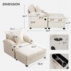 Convertible Sleeper Chair Bed with Ottoman,Oversized Chenille Sofa Chair with Cupholders USB Ports Armrest Storage for Living Room-Baofuwish - 4 of 4