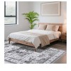Orange-2*6 feet  Faux Wool Boho Vintage Floral Printed Ultra Thin Low Pile Area Rug  Machine Washable Stain Resistant Pet Friendly Non Shedding Non S - 3 of 4
