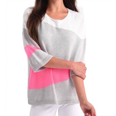 Women's Abstract 3/4 Sleeve Sweater - ANGEL