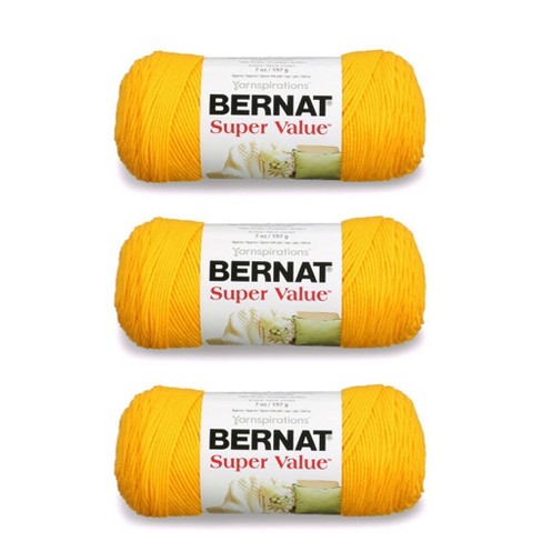 Bernat Super Value Berry Yarn - 3 Pack of 198g/7oz - Acrylic - 4 Medium  (Worsted) - 426 Yards - Knitting/Crochet