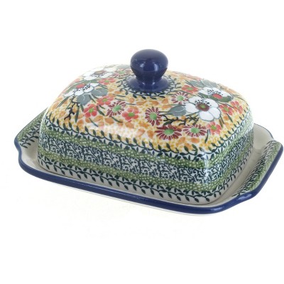 Blue Rose Polish Pottery Jasmine Butter Dish