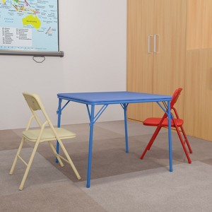 Emma and Oliver Kids 3 Piece Folding Table and Chair Set - Kids Activity Table Set - 1 of 4