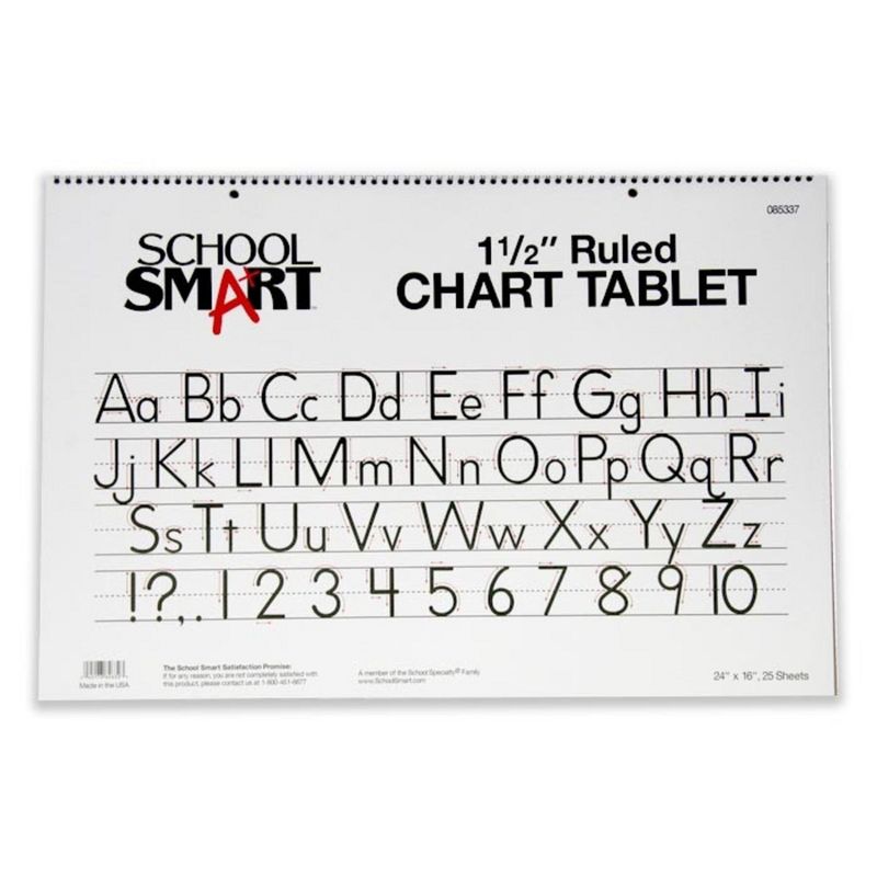 School Smart Chart Paper Pad, 24 x 16 Inches, 1-1/2 Inch Skip Line, 25 Sheets, 1 of 9