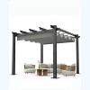 10x10 FT Modern Aluminum Pergola with Adjustable Canopy – Outdoor Shade Structure with Stable 4-Sided Base for Backyard, Deck, or Lawn - 2 of 4