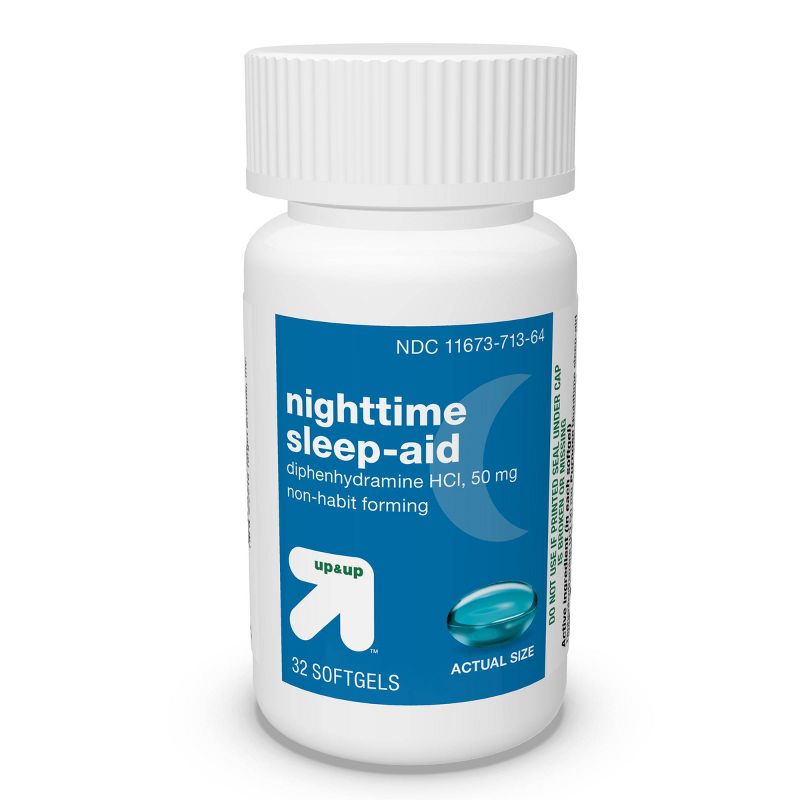 Diphenhydramine HCl Maximum Strength Nighttime Sleep Aid Softgels - up & up™, 6 of 7