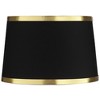 Springcrest Collection Set of 2 Hardback Drum Lamp Shades Black Medium 13" Top x 15" Bottom x 10" Slant Spider Replacement Harp and Finial Fitting - 3 of 4