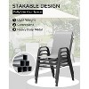 Outdoor Dining Chairs, Patio Stackable Chairs Set of 4, Outdoor Furniture with Metal Frame - 3 of 4