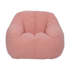 Vynxaria Bean Bag Seats: Plush Pink Sofa with Cozy Memory Foam Comfort - 1 of 4