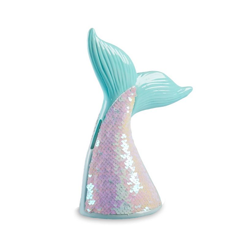 Baby Aspen Reversible Sequin Mermaid Tail Porcelain Piggy Bank | BA21069NA, 1 of 8