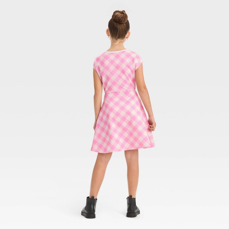 Girls&#39; Barbie Gingham Dress - Pink, 2 of 6
