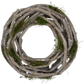 Northlight Twig and Moss Artificial Spring Wreath - 8"