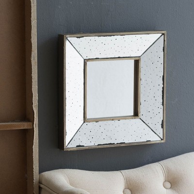 Rectangle Vintage Silver Mirror,Wall Mirror Decor,Mirrored Display Tray,Distressed Mirror Wall Decor For Living Room,Hanging Mirror-The Pop Home