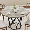 Round Table for 4 to 6 People, 120cm Dining Table with Metal Base in Diamond Shape, Round Farmhouse Wood Table for Kitchen, Living Room - 4 of 4