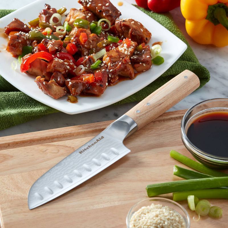 KitchenAid Premium 5&#34; Damascus Santuko Knife, 4 of 8