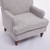 Polibi Linen-Blend Armchair with Rolled Arms & Turned Solid Wood Legs - 3 of 4