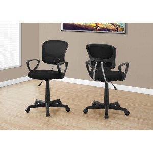 Office Chair, Adjustable Height, Swivel, Ergonomic, Armrests, Computer Desk, Work, Juvenile, Black Mesh, Black Metal, Contemporary, Modern - 1 of 4