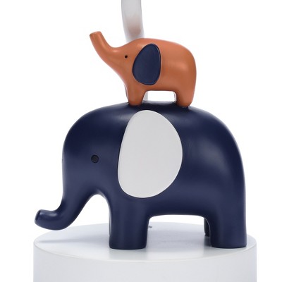 Blue and White Elephant Nursery Lamp with Shade