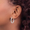 Black Bow Jewelry 3mm, 14k White Gold Polished Rectangle Tube Hoops, 25mm (1 Inch) - 3 of 4