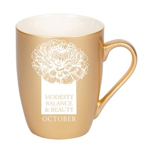 Elanze Designs Modesty Balance And Beauty Vegas Gold 10 ounce New Bone China Coffee Cup Mug - 1 of 4