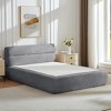 Aukfa 2-in-1 Queen Size Upholstered Platform Bed with Mattress, No Assembly Floor Bed Frame with Headboard, 13.4" Chenille Fabric - 2 of 4
