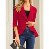 Womens Blazer 3/4 Sleeve Casual Office Business Open Front Suit Jacket Cardigan - 3 of 4