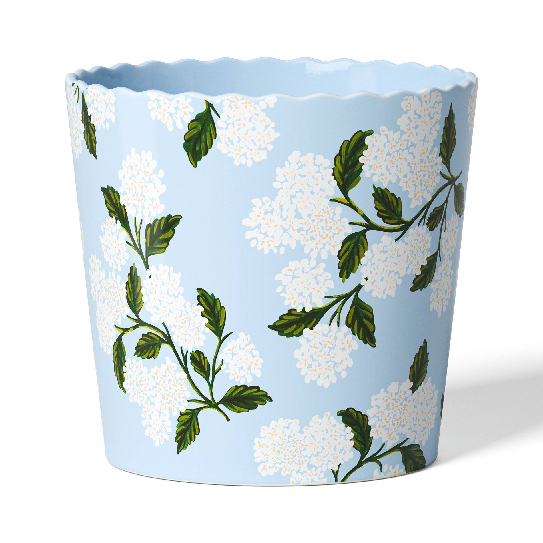 Rifle Paper Co. x Target Indoor Planter Hydrangea: Ceramic Planter Pot, Glazed Finish, Round Shape, Single Drainage Hole