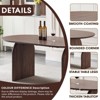 Gulches 70.87" Oval Dining Table, Brown MDF, Modern Double-Column Design, Space-Saving for Family Gatherings - 2 of 4