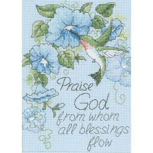 Dimensions Counted Cross Stitch Kit 5"X7"-Hummingbird & Morning Glories - 1 of 1