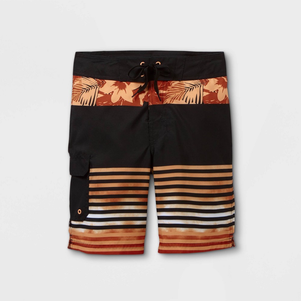 Boys' Floral Striped Board Shorts 