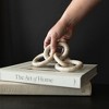 13" Decorative Beige Marble Stone Chain Link Tabletop Accent Piece Decor - 2 of 4