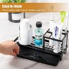 LunaLulinlk Toothbrush Holders for Bathrooms, 4 Slots Rustproof Metal Tooth Brushing Organizer with Drainage Black - 2 of 4