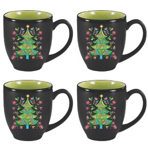 Courtside Market Festive Christmas Tree Bistro Mug 4 Piece Set - 1 of 1