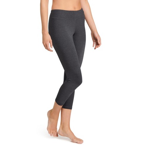 Jockey Women's Cotton Stretch Capri Legging L Charcoal Grey Heather