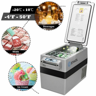 44 Quarts Black Portable Electric Car Cooler Refrigerator/Freezer