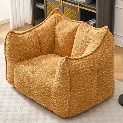 47" Single Bean Bag Chair, Comfy Fireside Chair with Foam Filler, Floor Sofa Chair with Armrest,  Accent Lounge Chair for Living Room Bedroom