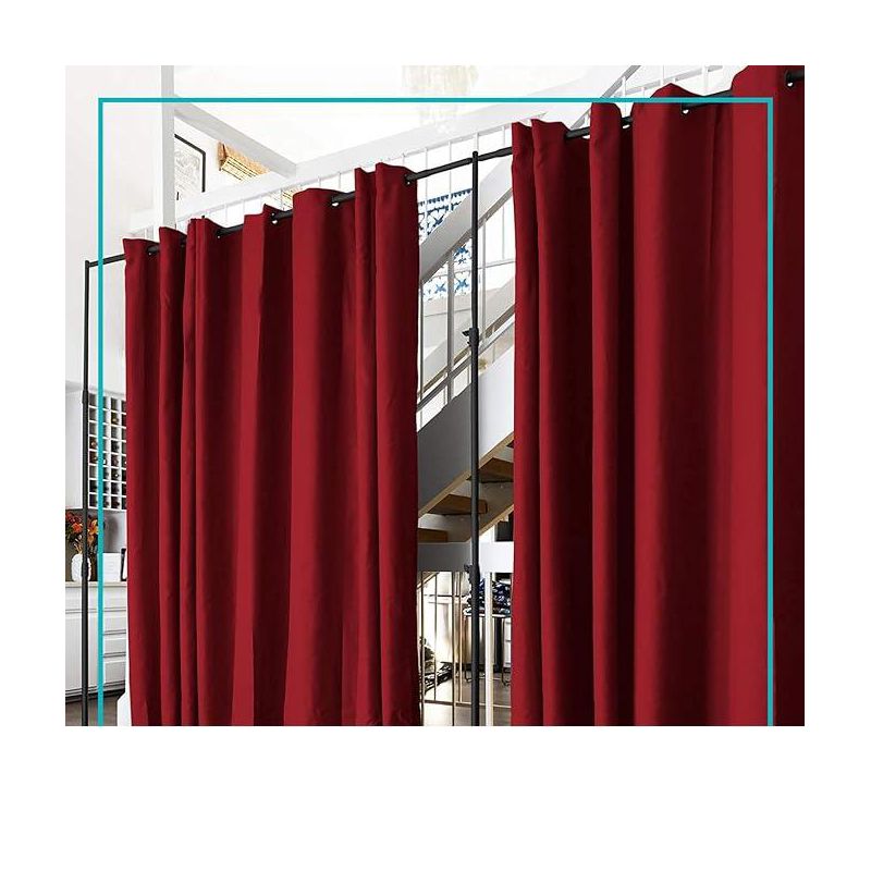 RoomDividersNow Premium Heavyweight Room Divider Curtain - Red, 4 of 5