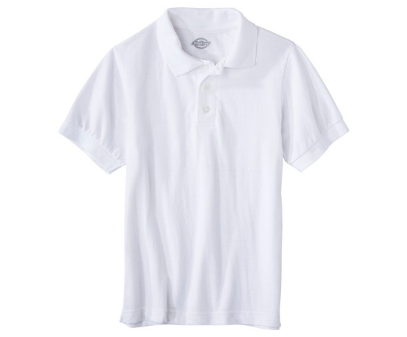 Dickies Little Boys' Pique Uniform Polo Shirt - White L