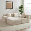 GDFStudio Ulina 114'' 4-Seater Inlaid Structural Corduroy Upholstered Sectional Sofa with 1 Ottoman and 3 Pillows - 2 of 4