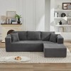 106" Corduroy Upholstery L-Shaped Cloud Modular Sectional Sofa with Right Chaise and Pillows, All-Foam Compression Design - 3 of 4