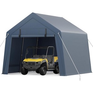 Portable Outdoor Storage Shed with Roll-Up Zipper Door and Versatile Windows,Heavy-Duty Waterproof Garage for Motorcycles,Bikes,Firewood&Garden Tools - 1 of 4