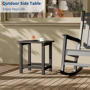 Outdoor HDPE Square Side Table - Adirondack Style Patio End Table for Pool, Beach - Weather Resistant & Easy Setup - 1 of 4