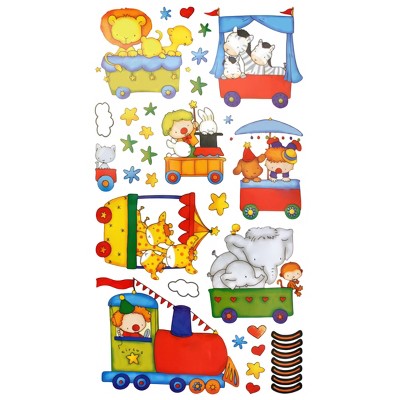 Slickblue Chu Chu Train Wall Decals 13"x23.5", Waterproof Vinyl Stickers for Home Decor on Walls, Glass & Doors