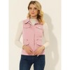 Allegra K Women's Zip-Up Sleeveless Turn Down Collar Cargo Utility Vest with Pockets - 2 of 4