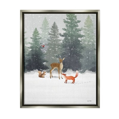 Stupell Industries Winter Season Forest Animals Fox Deer Squirrel