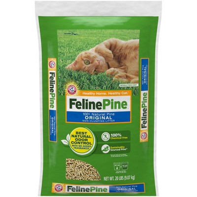 Feline Pine Fragrance Free 100% Natural Pine, Odor Control, Non-Clumping Cat Litter - 20lbs