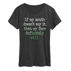 Women's - Instant Message - If My Mouth Doesnt Say It Gradient- Women's Short Sleeve Graphic T-shirt Short Sleeve Graphic T-Shirt - 1 of 4