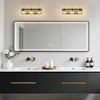 DAKAFUL Farmhouse Bathroom Vanity Light,with Wood Grain Metal Panel +Seeded Glass Shade,Rustic Vanity Light Fixture Over Mirror/for Bedroom - 4 of 4